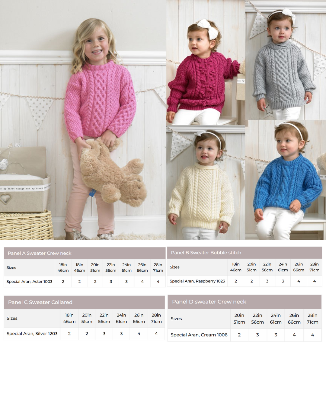 Knitting & Crochet Patterns - Children (Below Is a Very Small Selection of Patterns Available in the Shop)