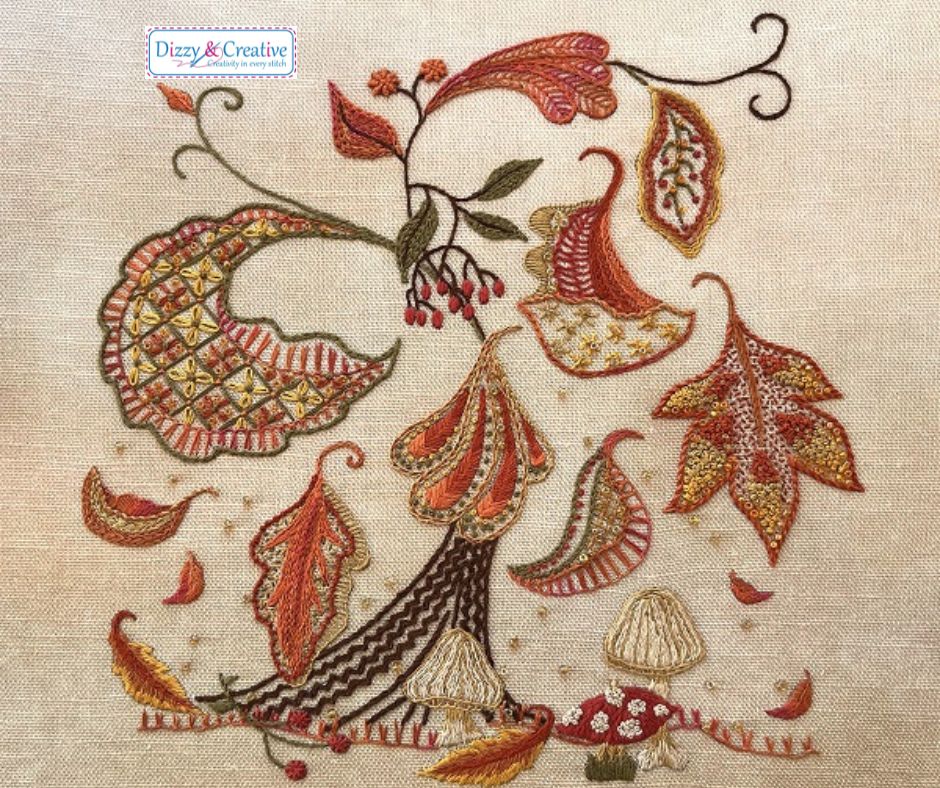 Autumn Leaves Embroidery Project - NEW from Dizzy & Creative