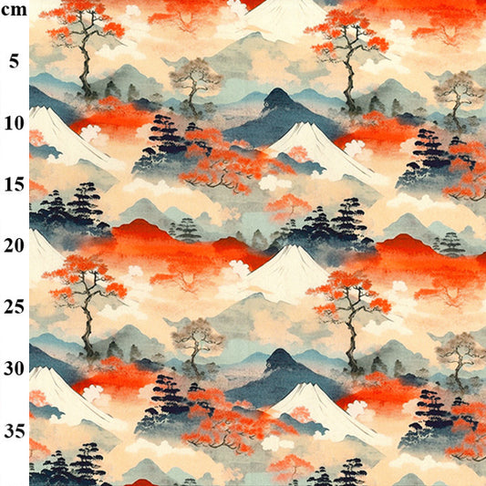 Japanese Collection 100% Cotton Poplin Fabric - by Rose & Hubble - Sold by the Half Metre