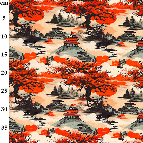Japanese Collection 100% Cotton Poplin Fabric - by Rose & Hubble - Sold by the Half Metre