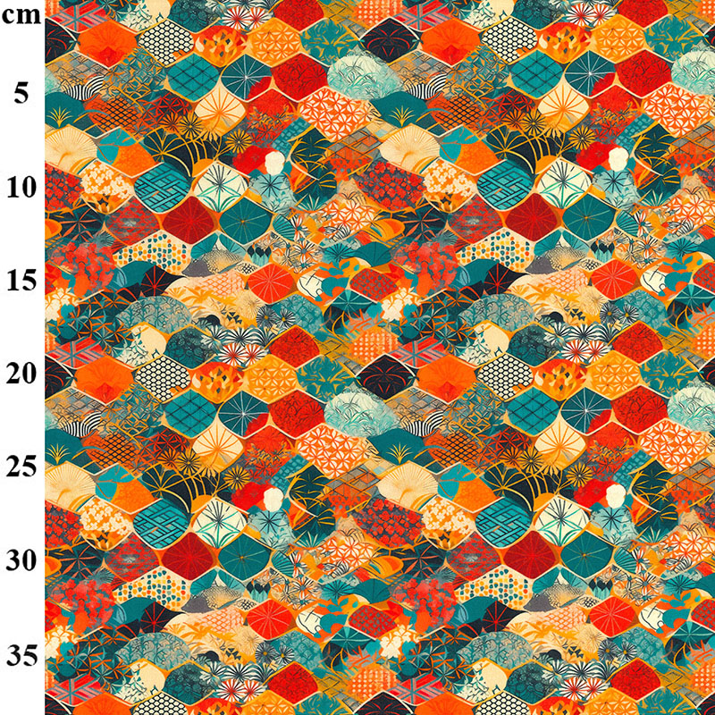 Japanese Collection 100% Cotton Poplin Fabric - by Rose & Hubble - Sold by the Half Metre