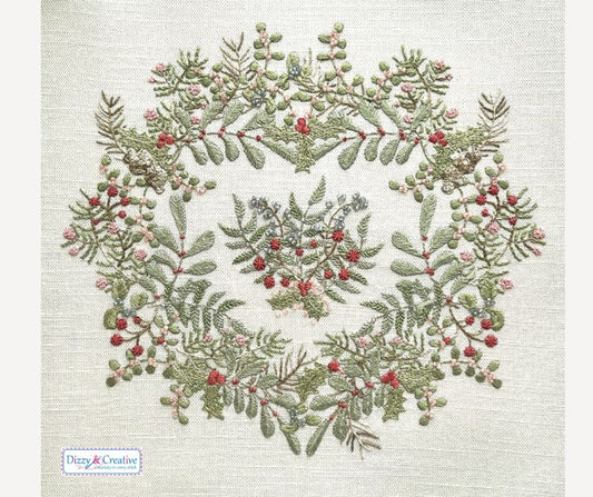 Christmas Wreath Embroidery Project by Dizzy & Creative