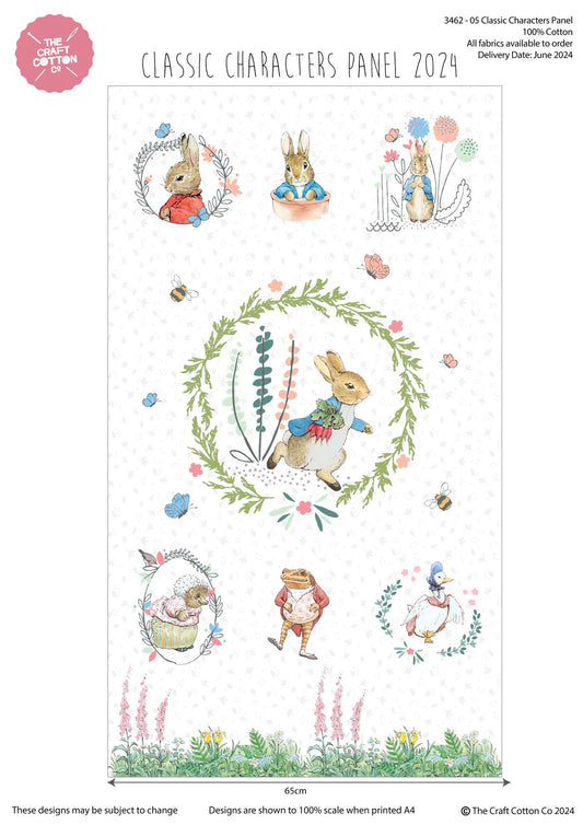 Peter Rabbit - Children's Fabric Cot Panel / Quilt Panel