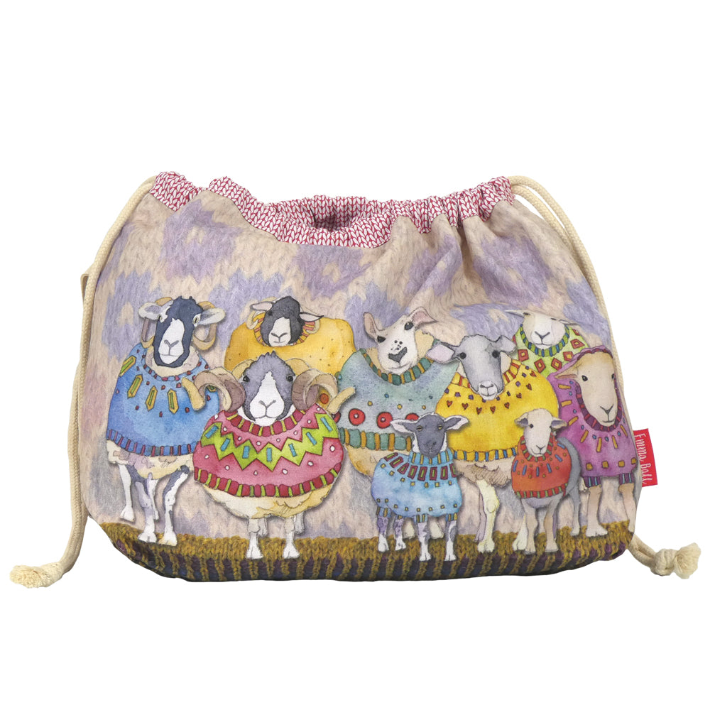 Sheep in Sweaters Drawstring Bag - Designed by Emma Ball