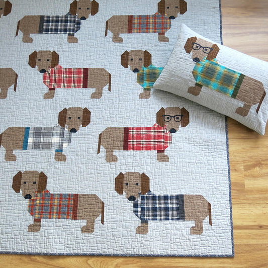 Dogs in Sweaters Quilt and Pillow Pattern - by Elizabeth Hartman