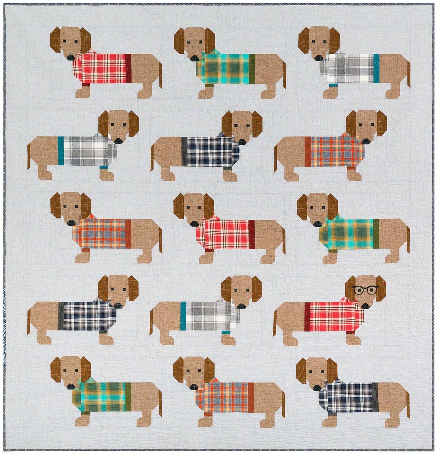 Dogs in Sweaters Quilt and Pillow Pattern - by Elizabeth Hartman