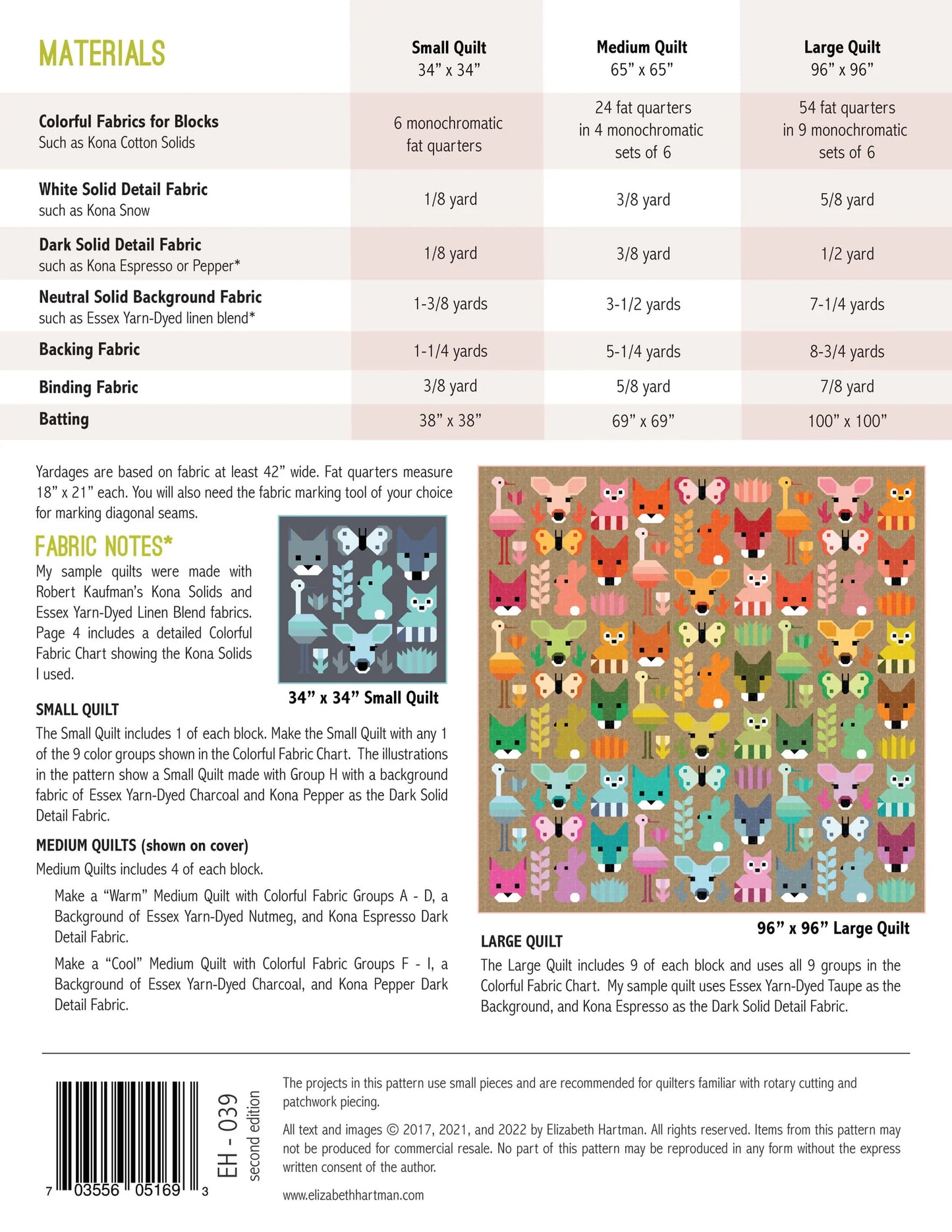 Delightful Desert Sampler Quilt Pattern in Three Sizes - by Elizabeth Hartman