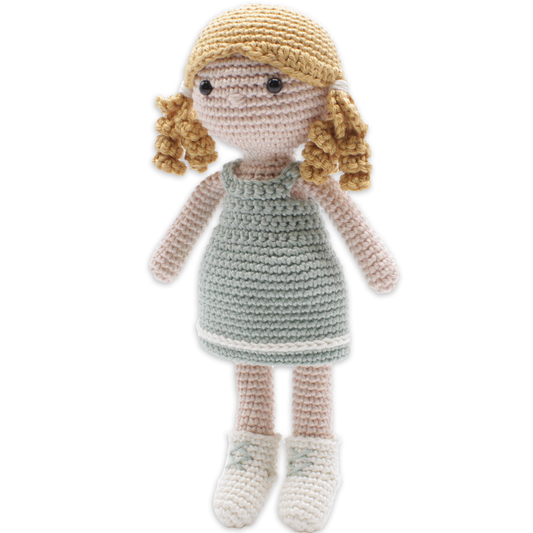 Little Girl in Blue Dress - Doll Crochet Kit - by Hardicraft