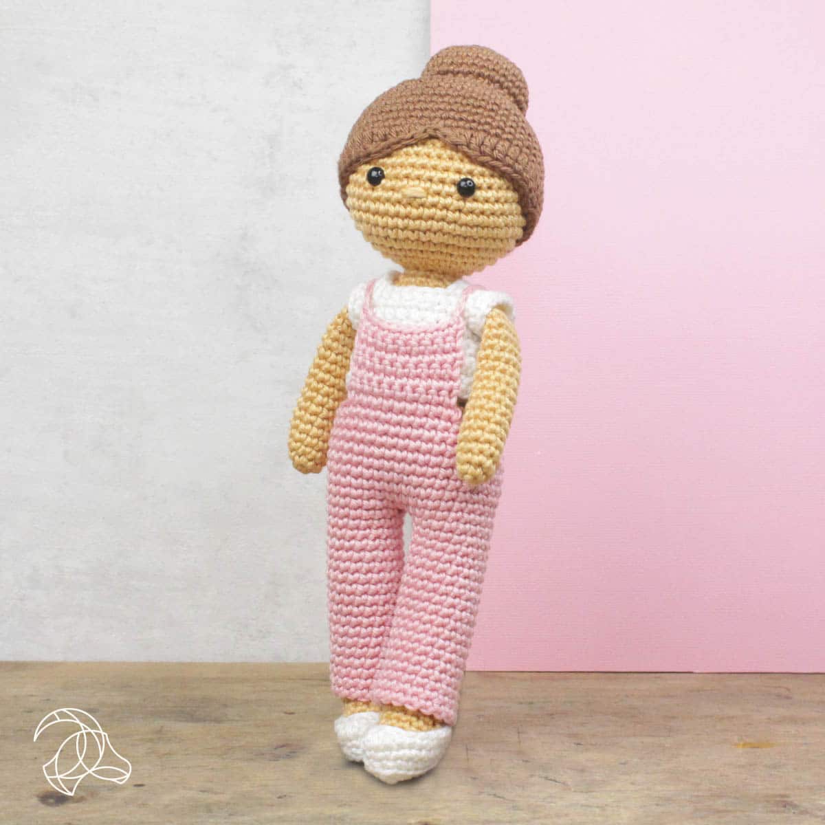 Little Girl in Pink Dungarees - Doll Crochet Kit - by Hardicraft