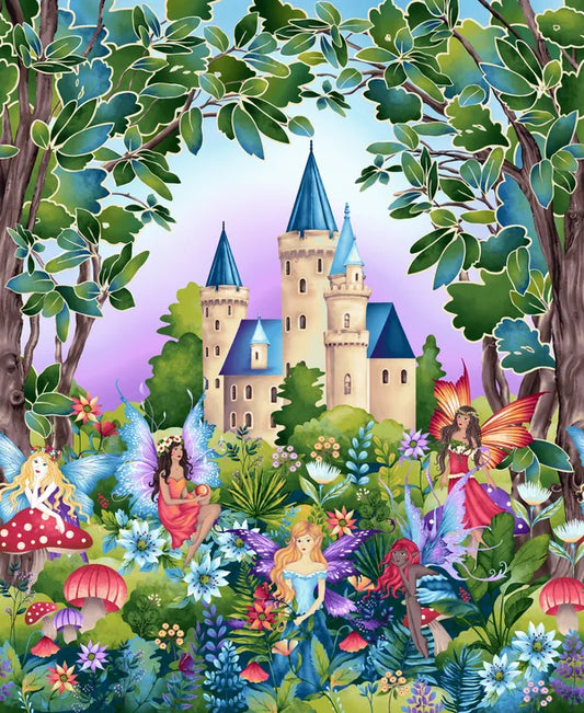 Fairytale Forest - Children's Cot Panel / Quilt Panel / Fabric panel