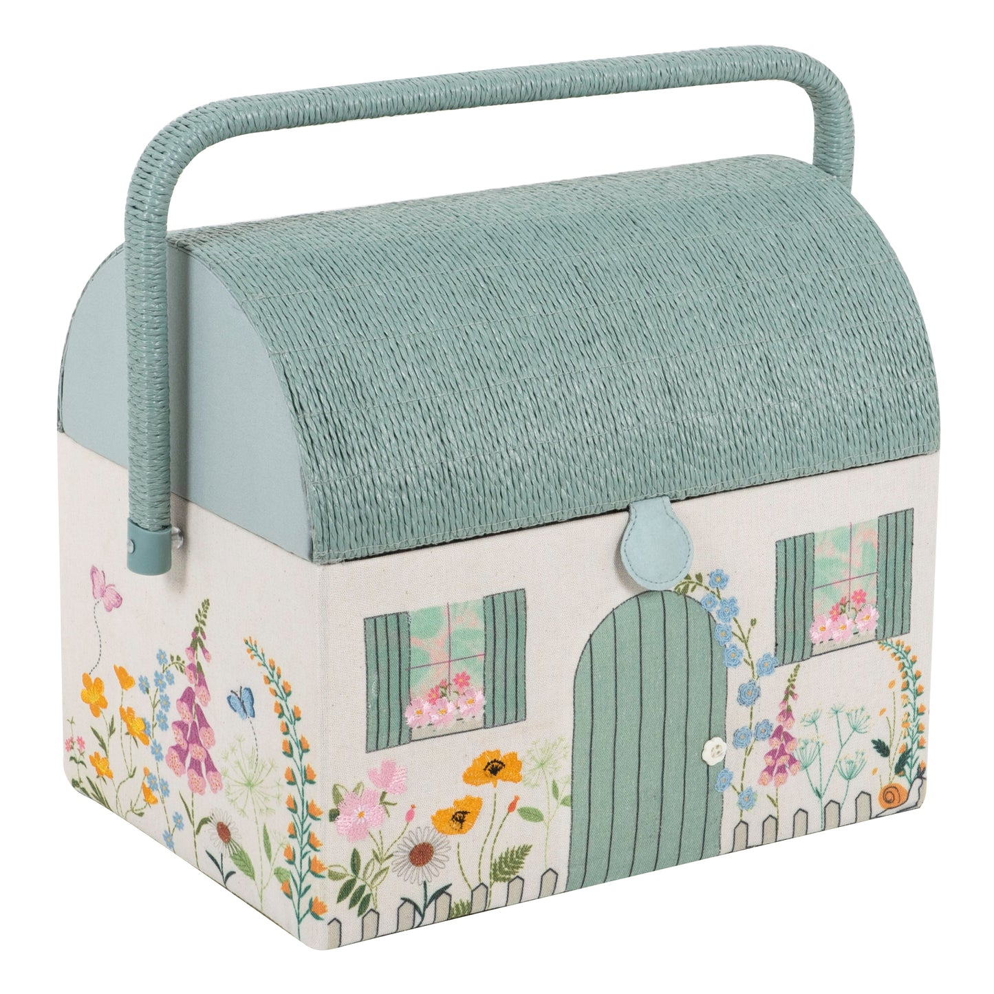 Country Cottage - Embroidered Sewing Box