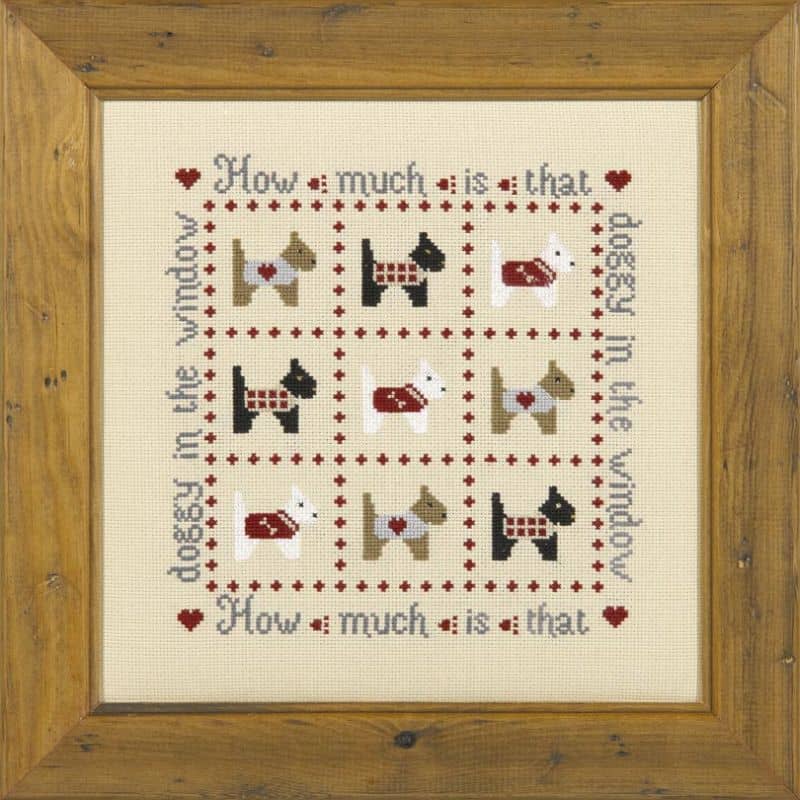 Doggy Counted Cross Stitch Sampler - The Historical Sampler Company