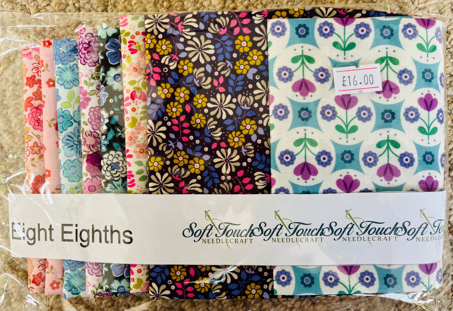 Handmade Fabric Packs - Eight Colour Coordinated Cut Fabric (Known as Eight Eighths) Packs