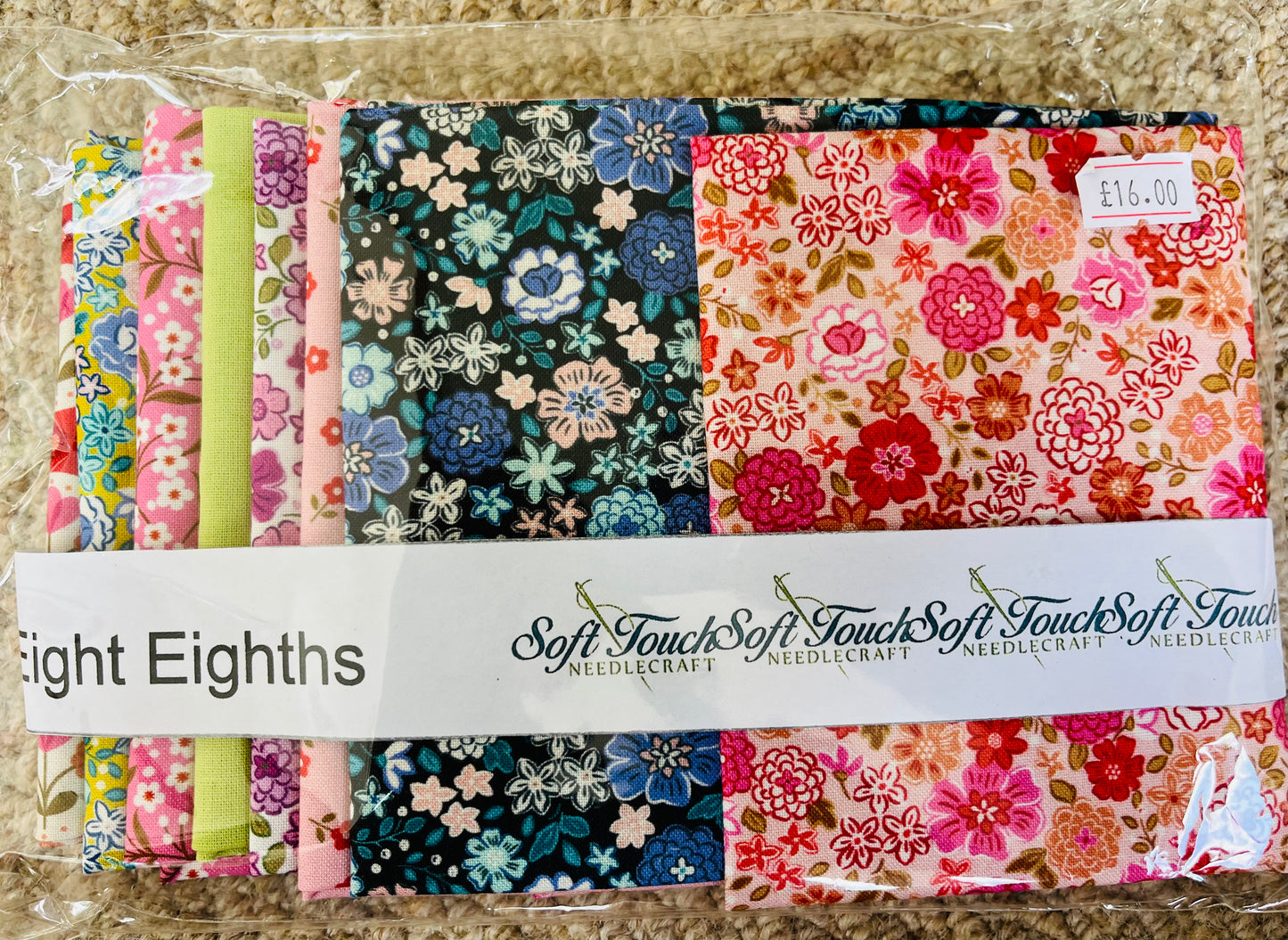 Handmade Fabric Packs - Eight Colour Coordinated Cut Fabric (Known as Eight Eighths) Packs