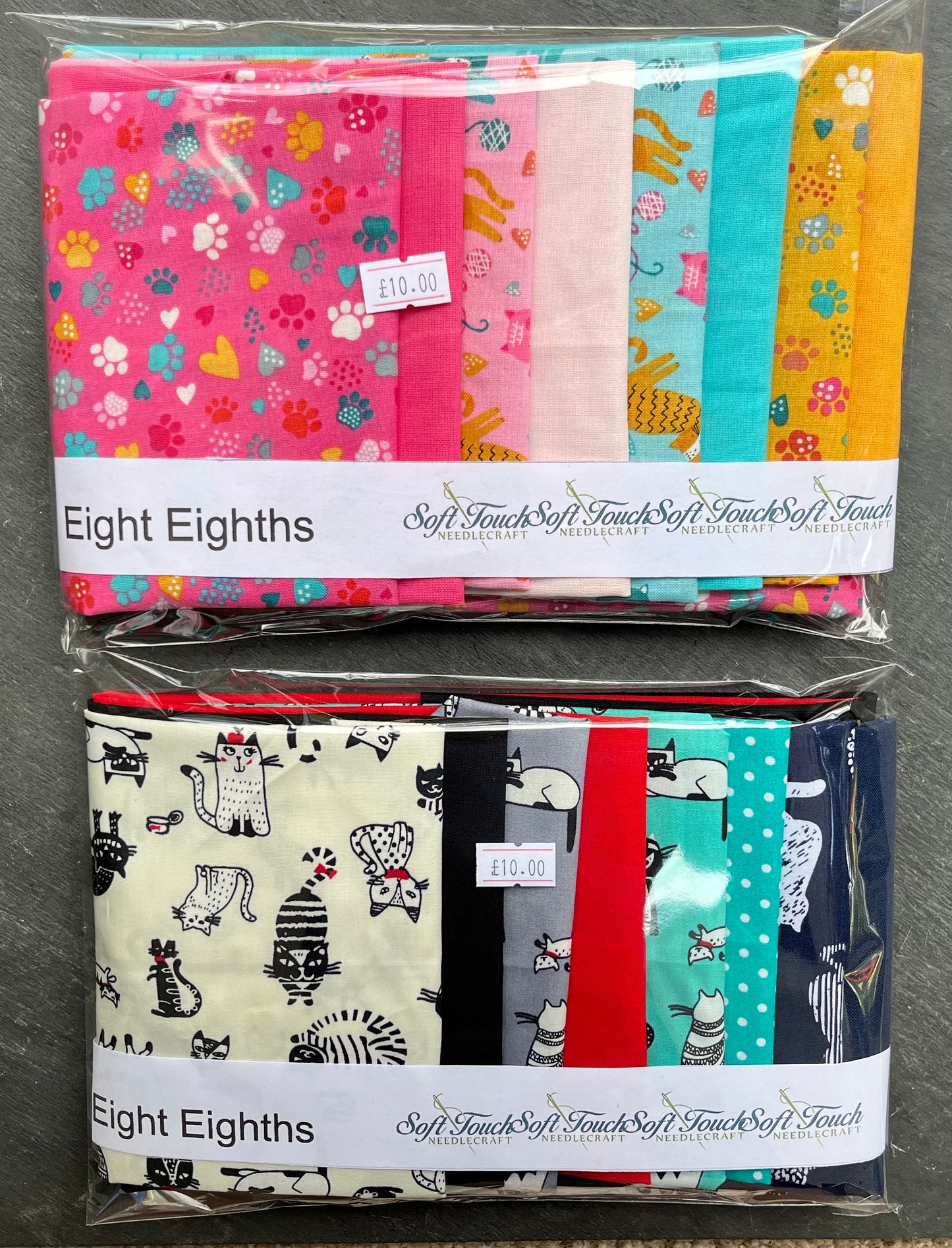 Handmade Fabric Packs - Eight Colour Coordinated Cut Fabric (Known as Eight Eighths) Packs