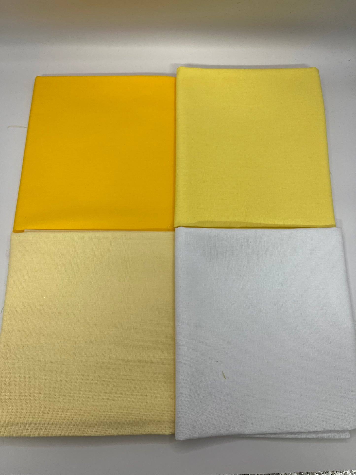 Just Plains - Whites & Yellows - 4 x Fabric Pack