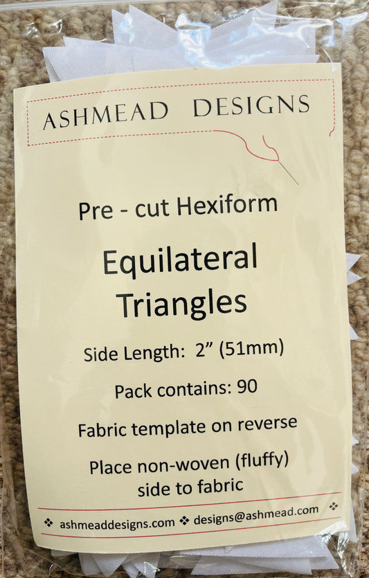 Pre Cut Quilting Hexiform Equilateral Triangles - Pack of 90  - 2 inch (51mm)