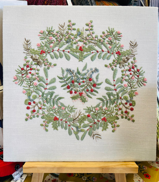 Christmas Wreath Embroidery Project by Dizzy & Creative