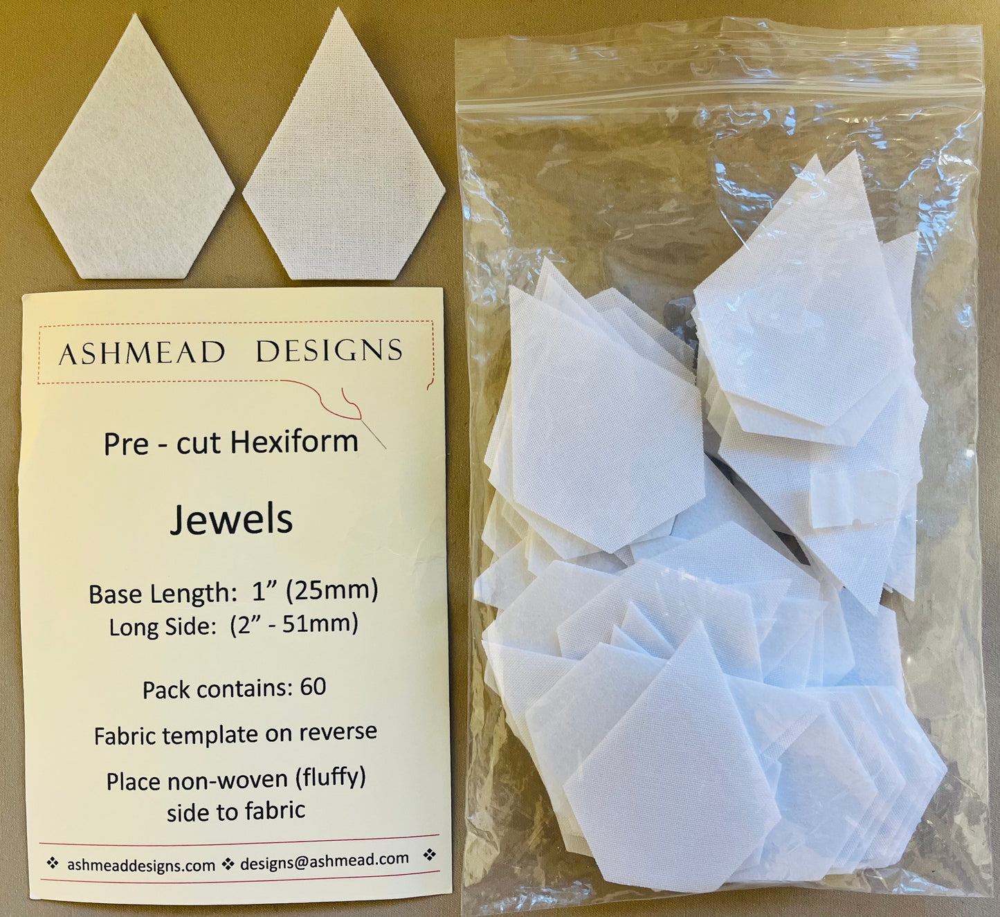 Pre-Cut Quilting Hexiform English Paper Piecing Packs by Ashmead Designs **SALE**