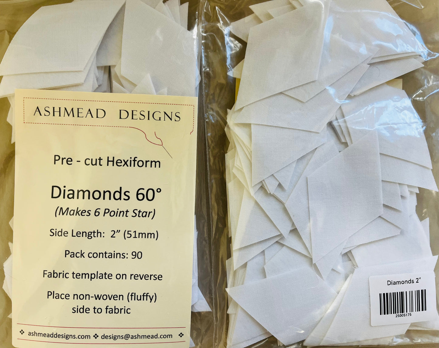 Pre-Cut Quilting Hexiform English Paper Piecing Packs by Ashmead Designs **SALE**