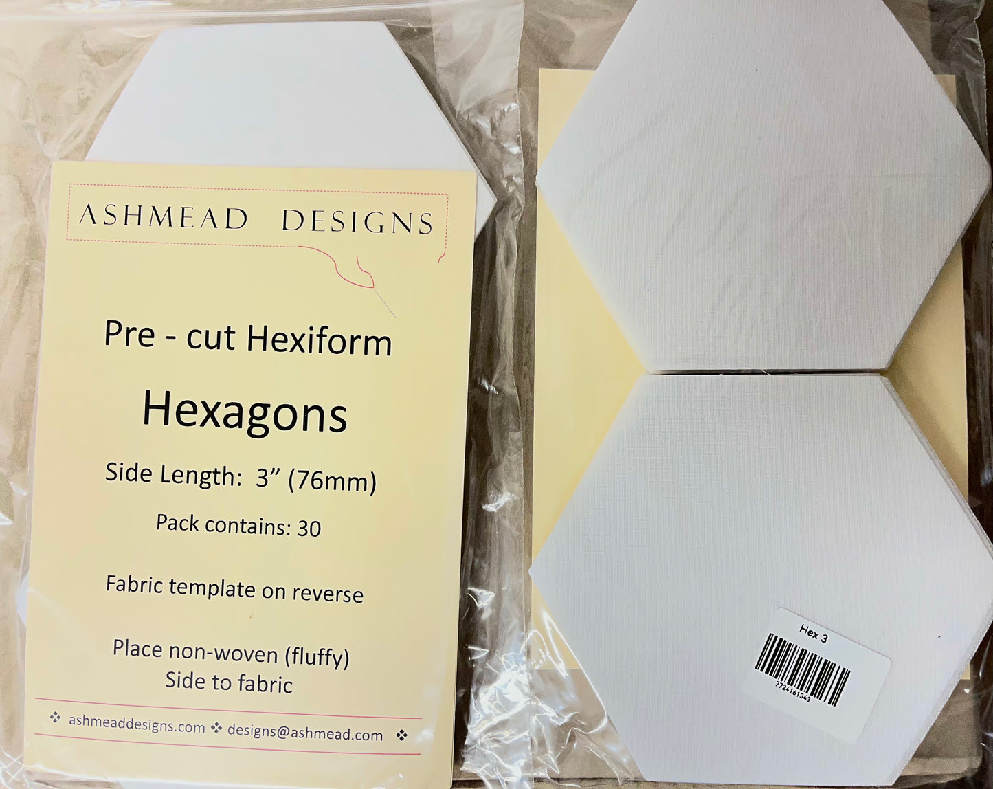 Pre-Cut Quilting Hexiform English Paper Piecing Packs by Ashmead Designs **SALE**