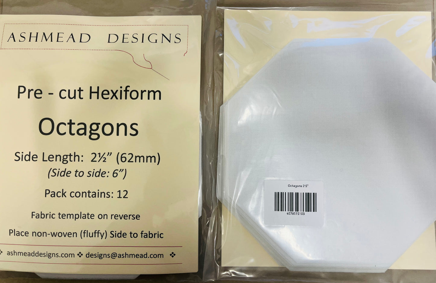 Pre-Cut Quilting Hexiform English Paper Piecing Packs by Ashmead Designs **SALE**