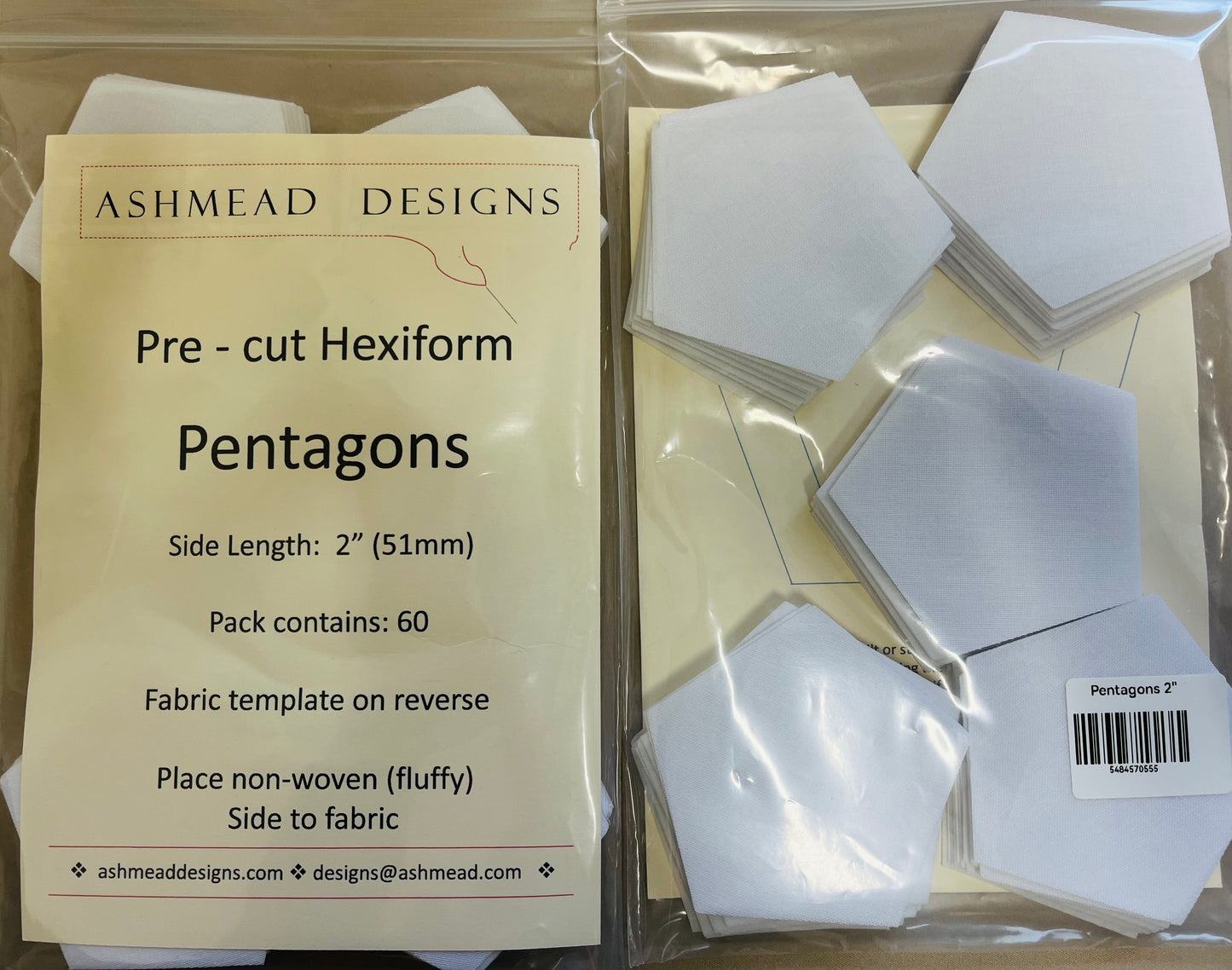 Pre-Cut Quilting Hexiform English Paper Piecing Packs by Ashmead Designs **SALE**