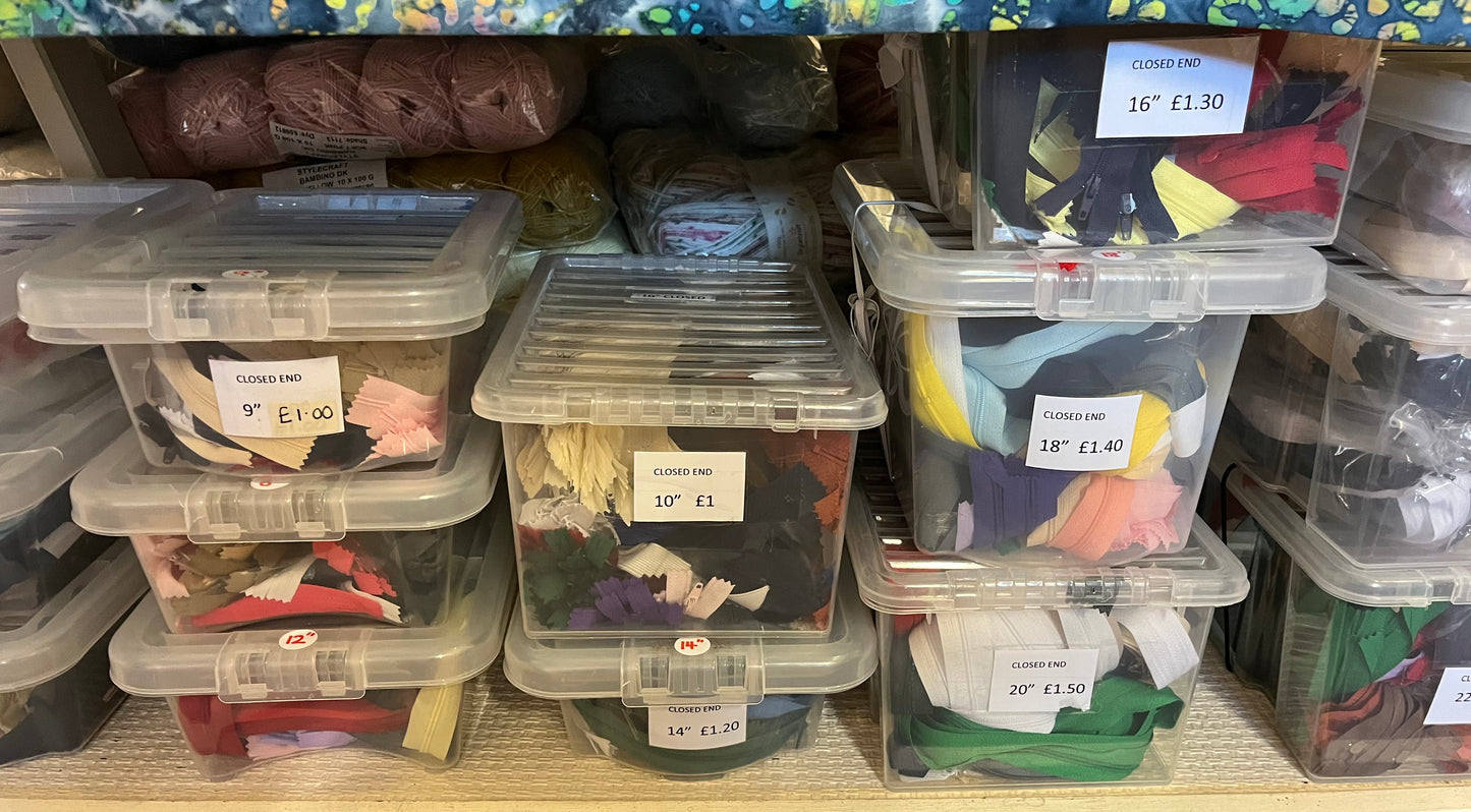 Zips - Various Colours, Sizes and Uses - Extensive stock routinely available in the shop (Just not on the Website yet!)