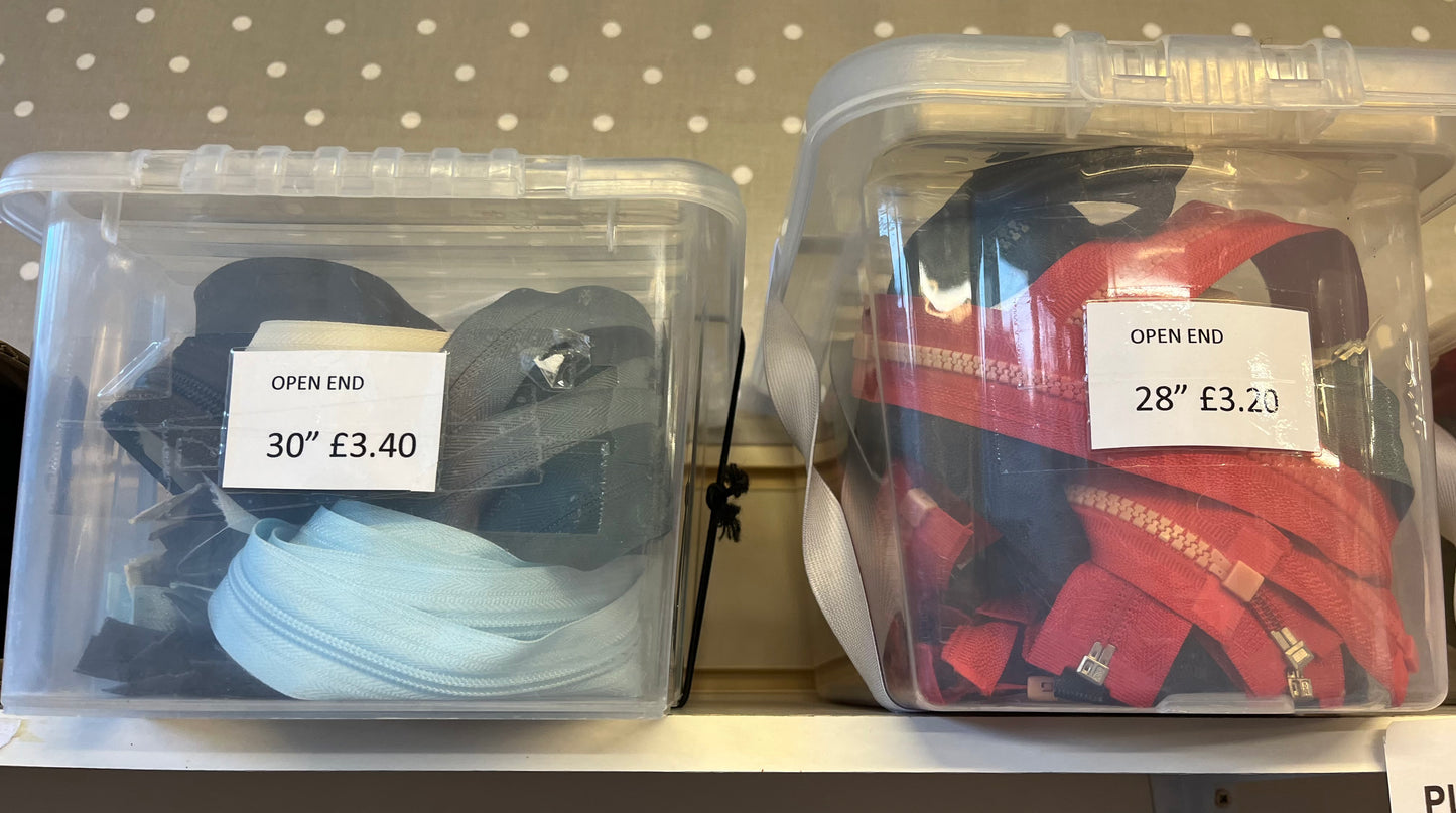 Zips - Various Colours, Sizes and Uses - Extensive stock routinely available in the shop (Just not on the Website yet!)