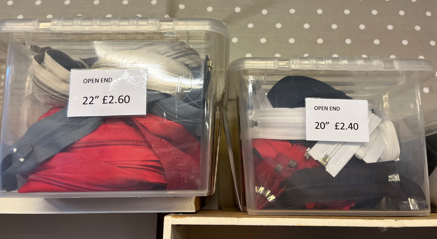 Zips - Various Colours, Sizes and Uses - Extensive stock routinely available in the shop (Just not on the Website yet!)