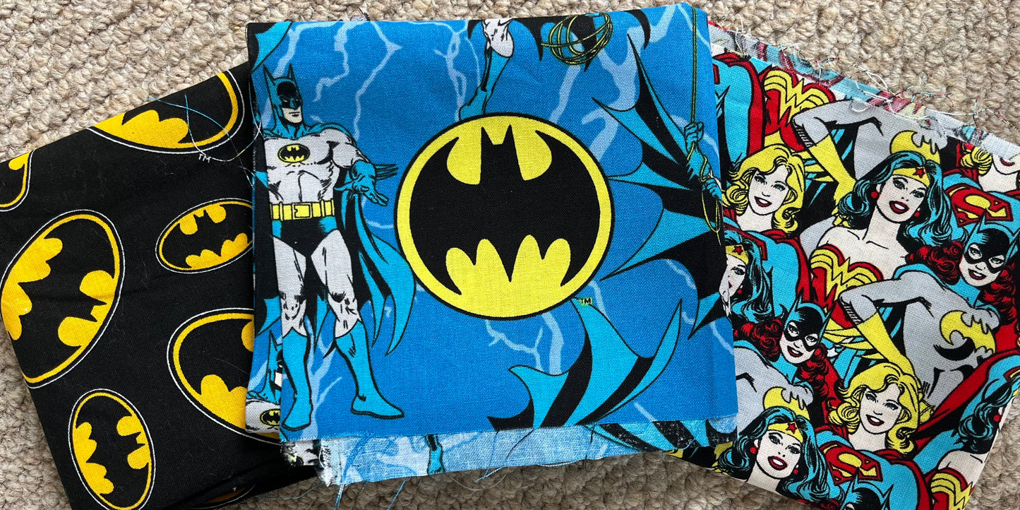 Justice League Batman Superhero Three Piece  Fabric Bundle