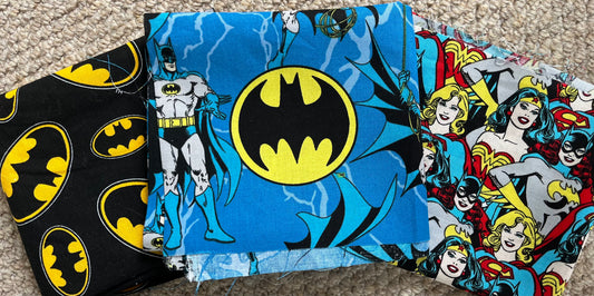 Justice League Batman Superhero Three Piece  Fabric Bundle