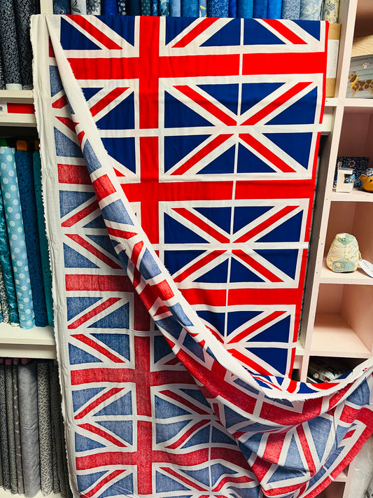 Union Jack British Flag 100% Cotton Fabric - Sold by the Metre