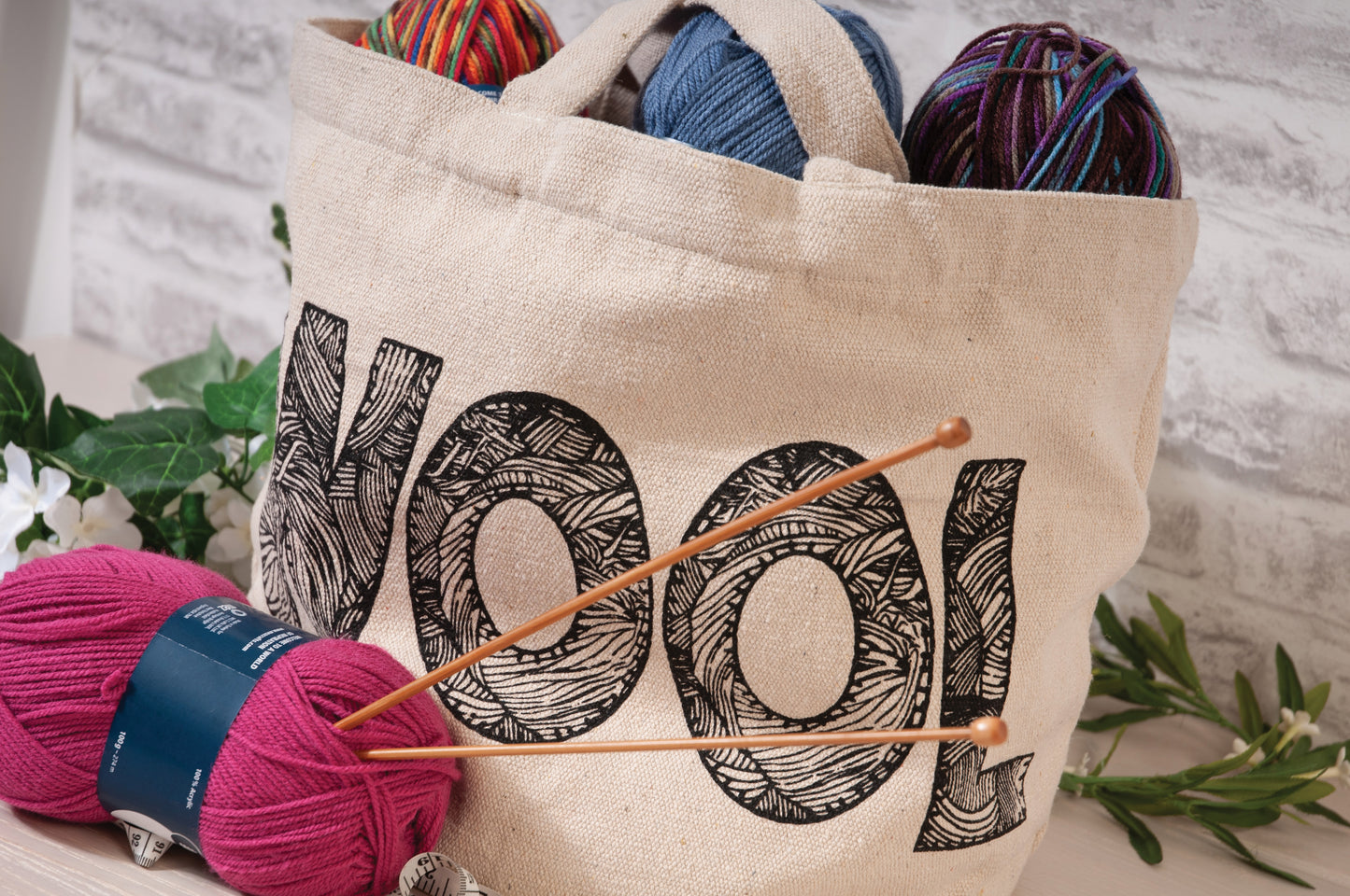 Yarn / Wool Tote Bag - Keeps your Knitting in One Tidy Place
