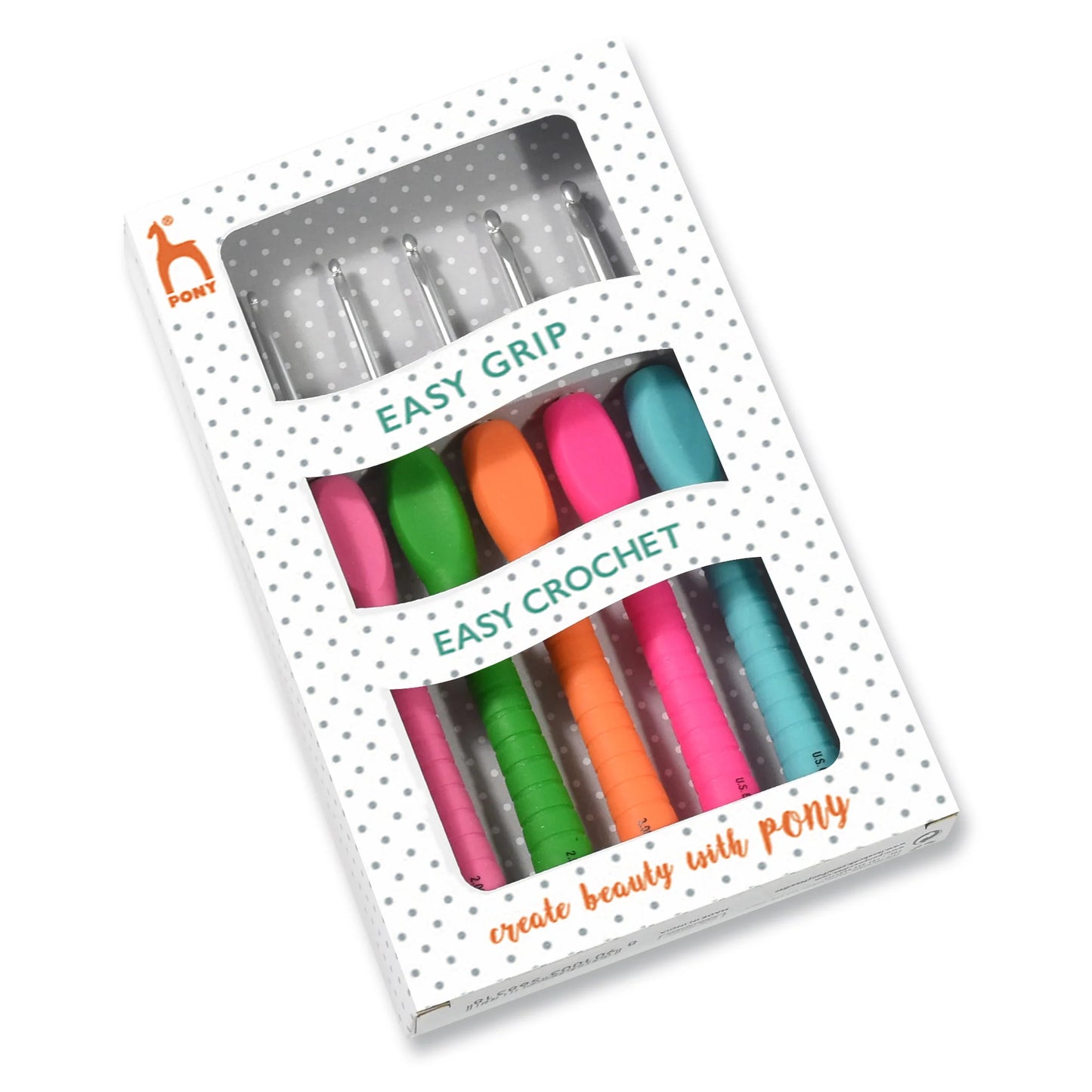 Crochet Hook Sets - Pony Easy Grip - Set of 5 / Set of 9 in Assorted Sizes