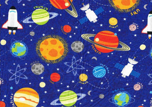 The Universe,  Space Rockets and Planetary Fabric Collection - Sold by the Half Metre