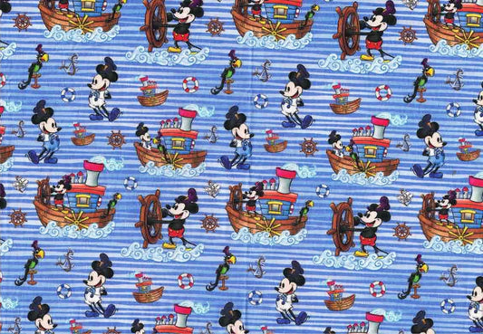 The Mickey Mouse Steamboat Willie Fabric Collection - Sold by the Half Metre