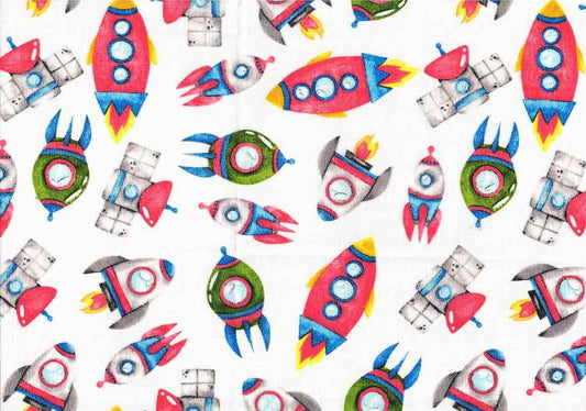 The Universe,  Space Rockets and Planetary Fabric Collection - Sold by the Half Metre