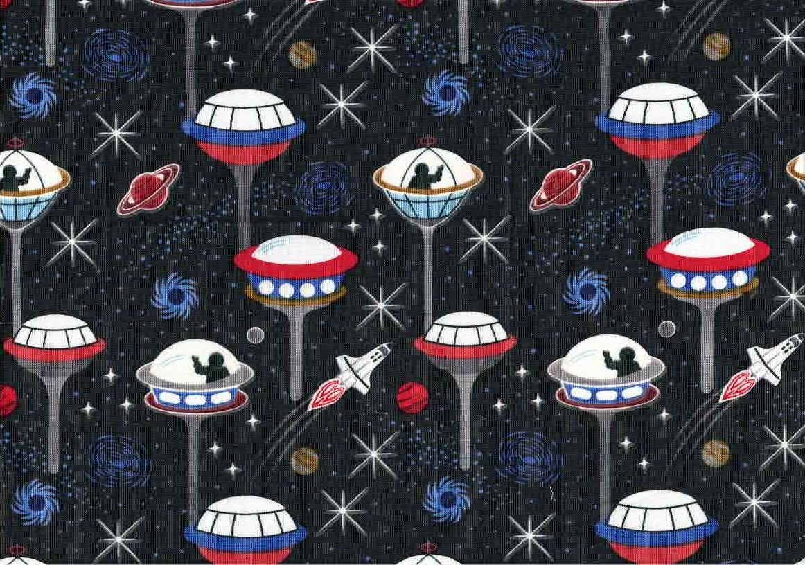 The Universe,  Space Rockets and Planetary Fabric Collection - Sold by the Half Metre
