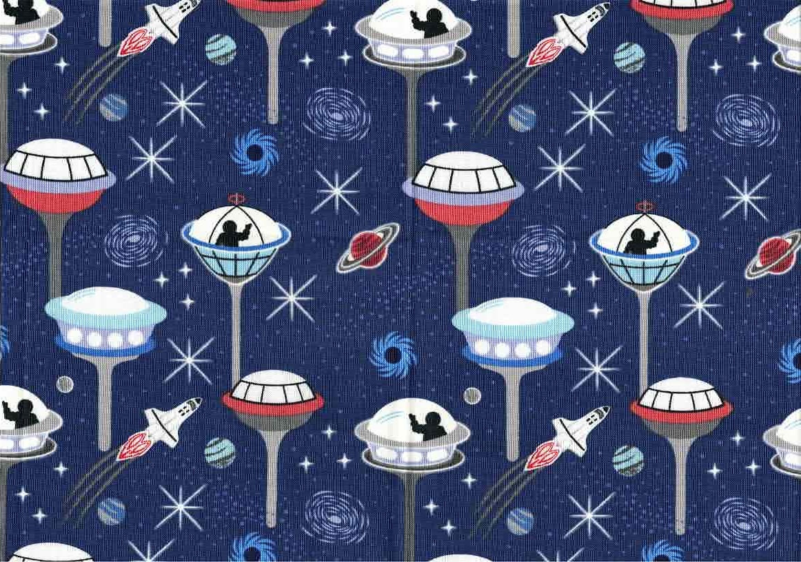The Universe,  Space Rockets and Planetary Fabric Collection - Sold by the Half Metre