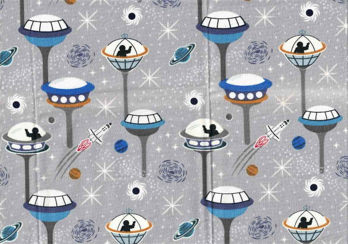 The Universe,  Space Rockets and Planetary Fabric Collection - Sold by the Half Metre