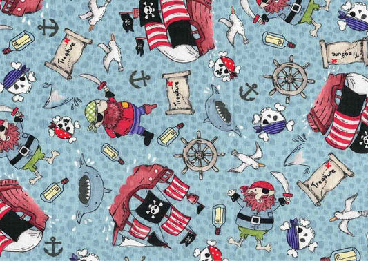 On The Hunt for Pirate Treasure! Fabric Collection - Sold by the Half Metre