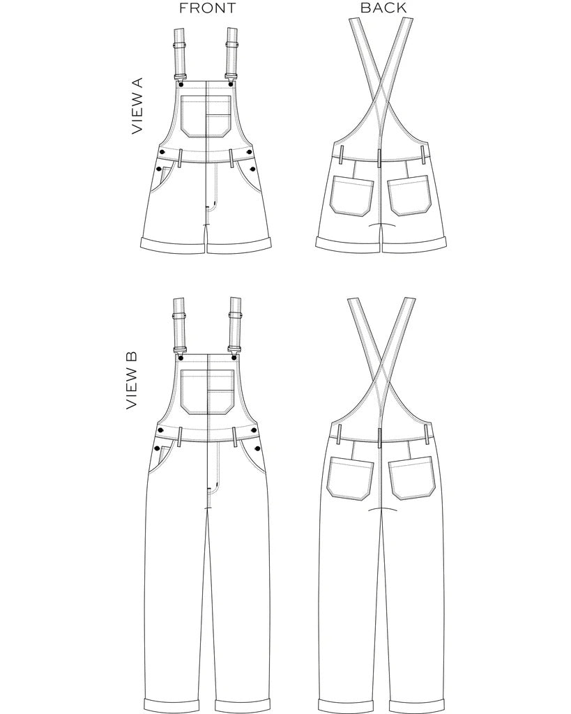 Riley Overall Pattern Size 0-18 By True Bias