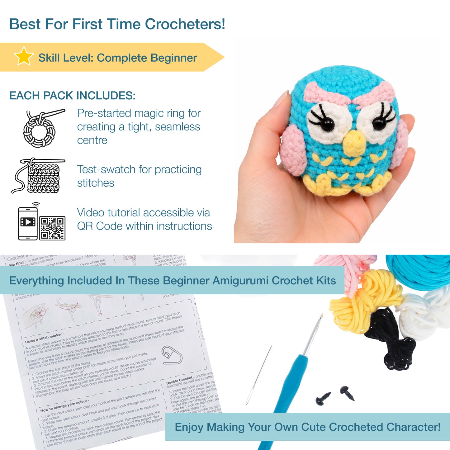 Amigurumi Crochet Kits - For Beginners and Children
