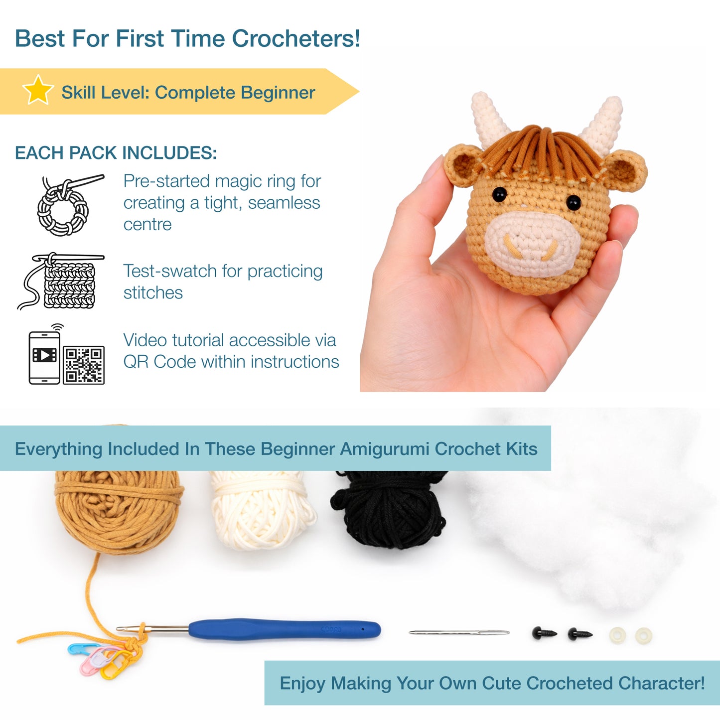 Amigurumi Crochet Kits - For Beginners and Children