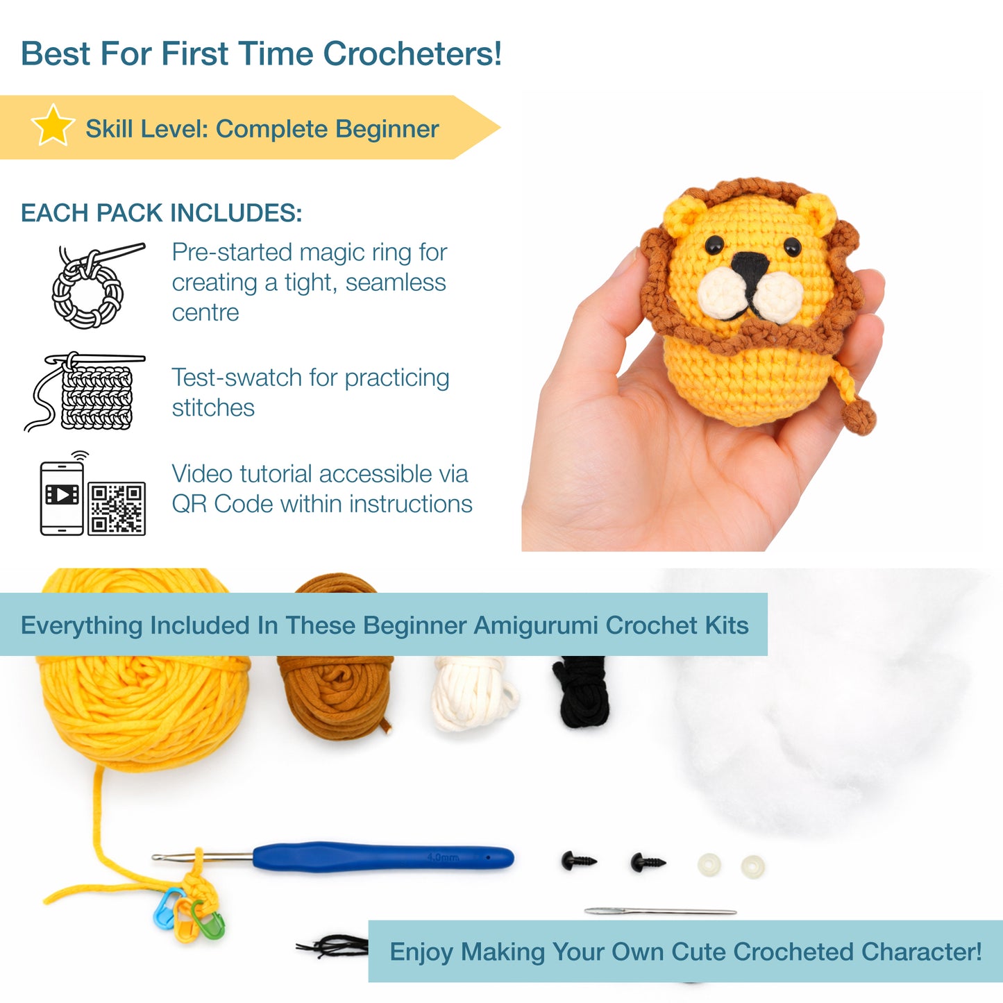 Amigurumi Crochet Kits - For Beginners and Children
