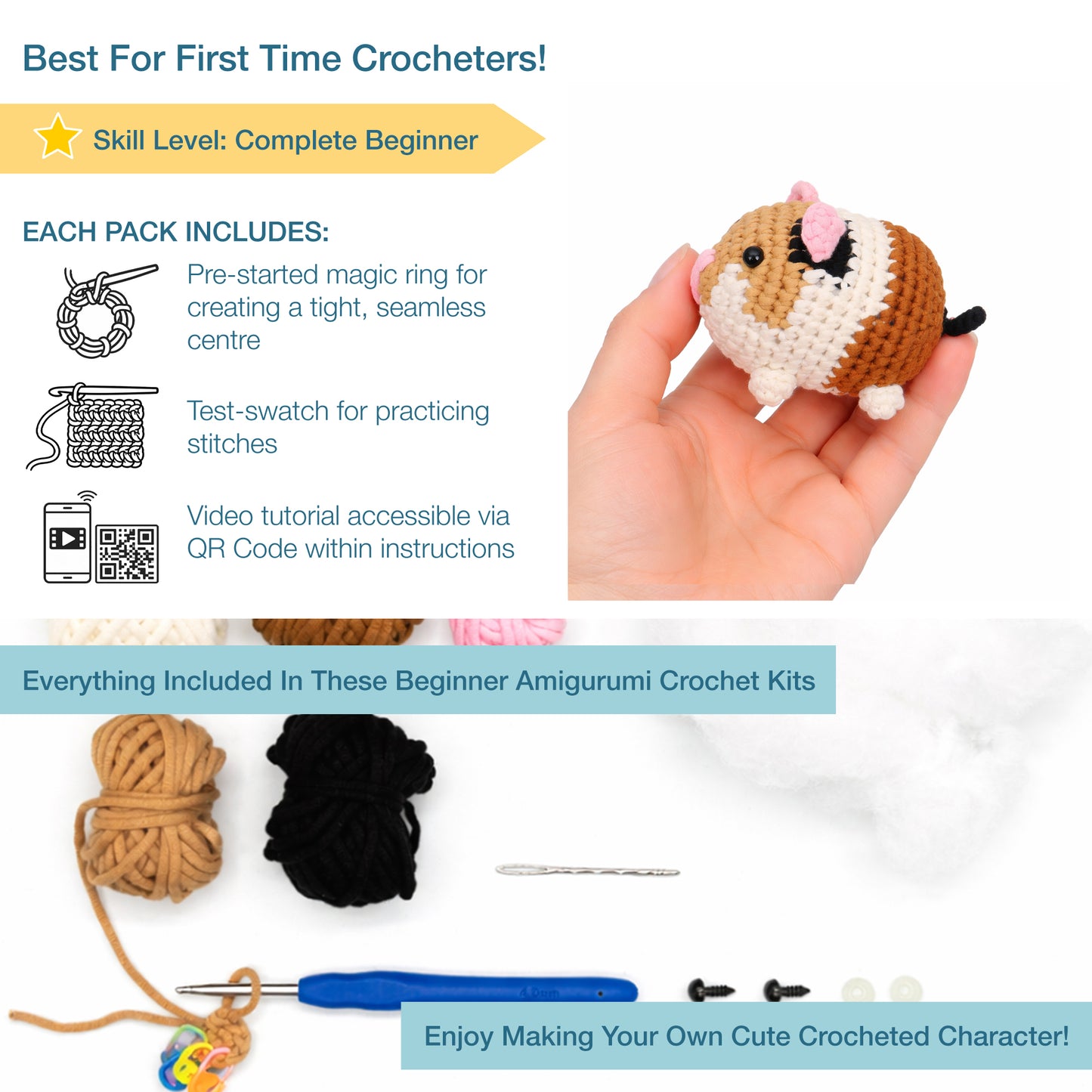 Amigurumi Crochet Kits - For Beginners and Children