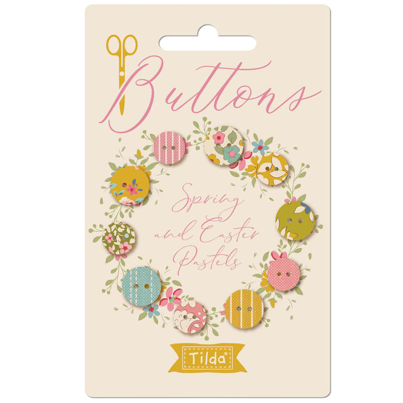 Tilda Buttons - Creating Memories: 10mm (x5): 12mm (x5): Pack of 10: Spring