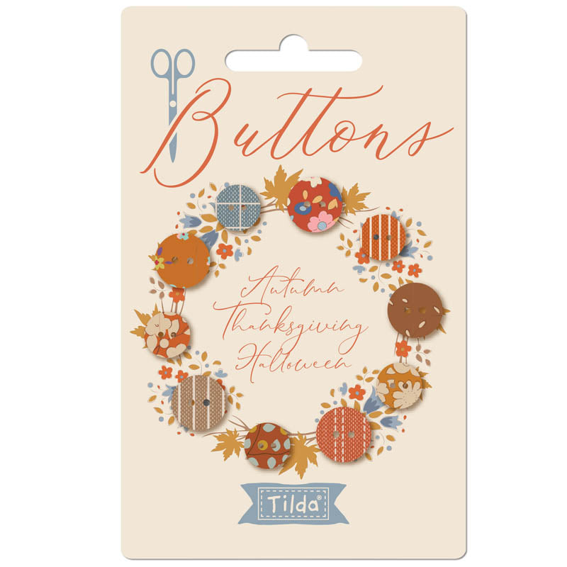 Tilda Buttons - Creating Memories: 10mm (x5): 12mm (x5): Pack of 10: Winter