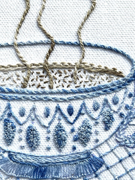 Tea Time Crewel Embroidery Project by Dizzy & Creative